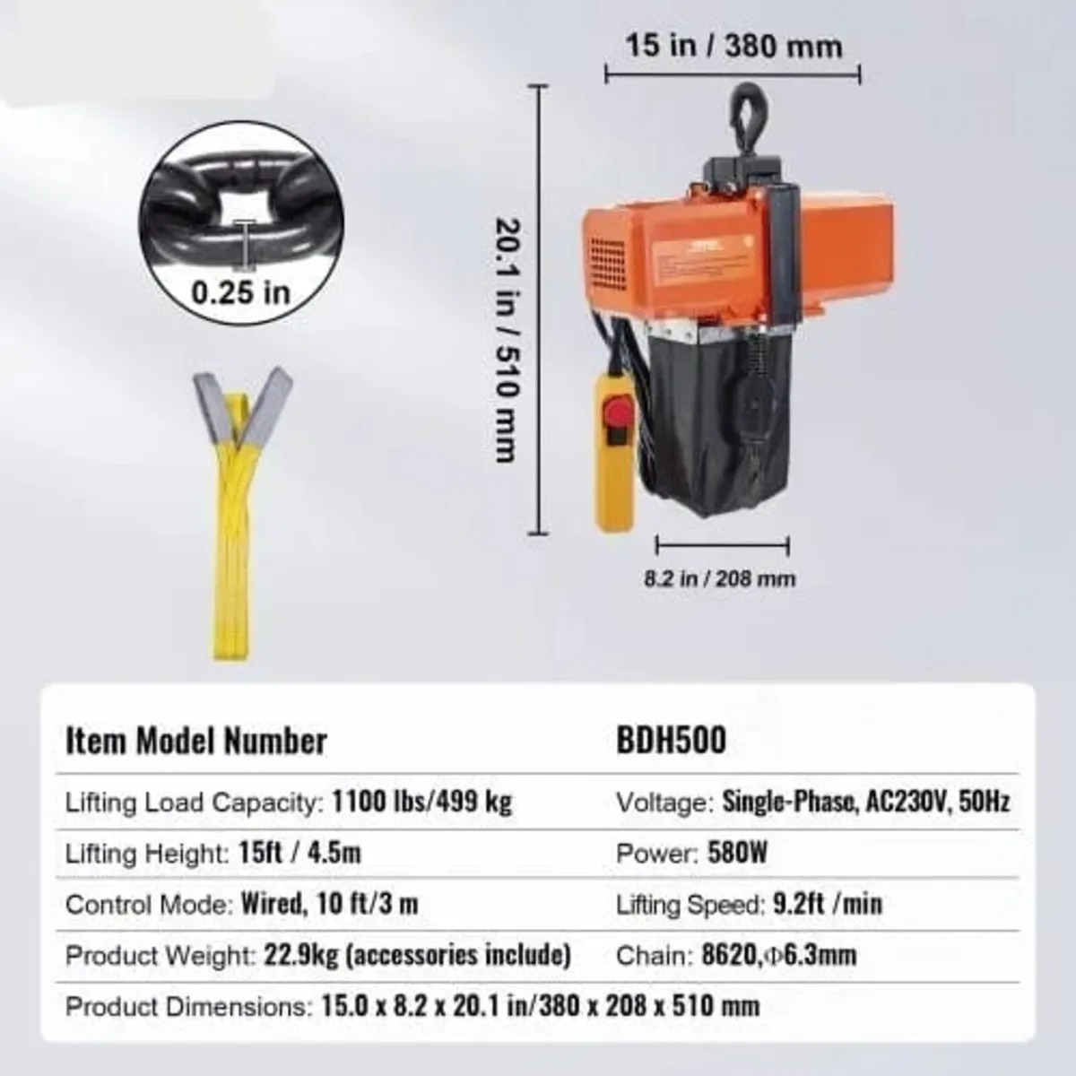 Electric Chain Hoist Single Phase Crane Hoist 499 - Image 4