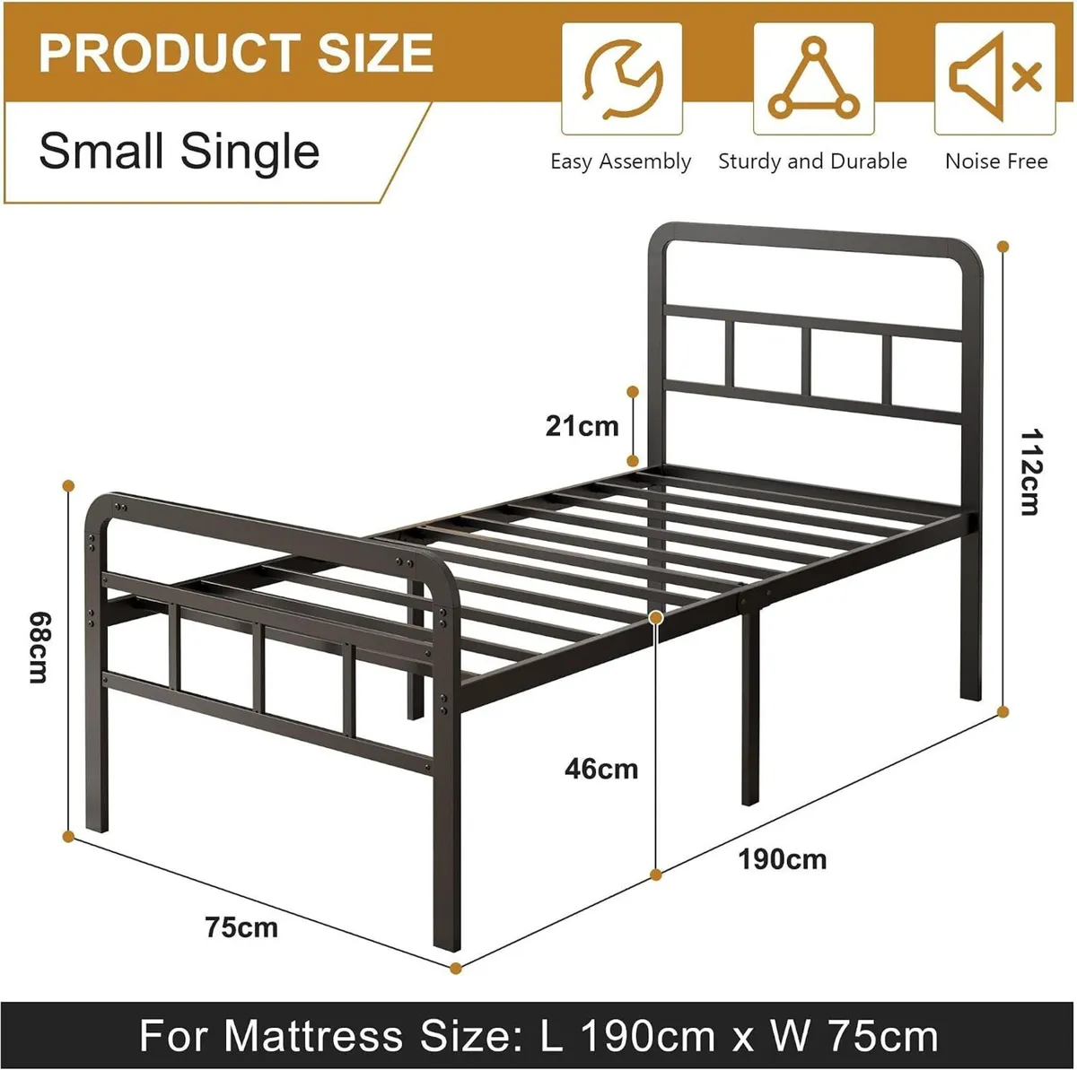 Bed Frame with Headboard and Footboard - Image 2