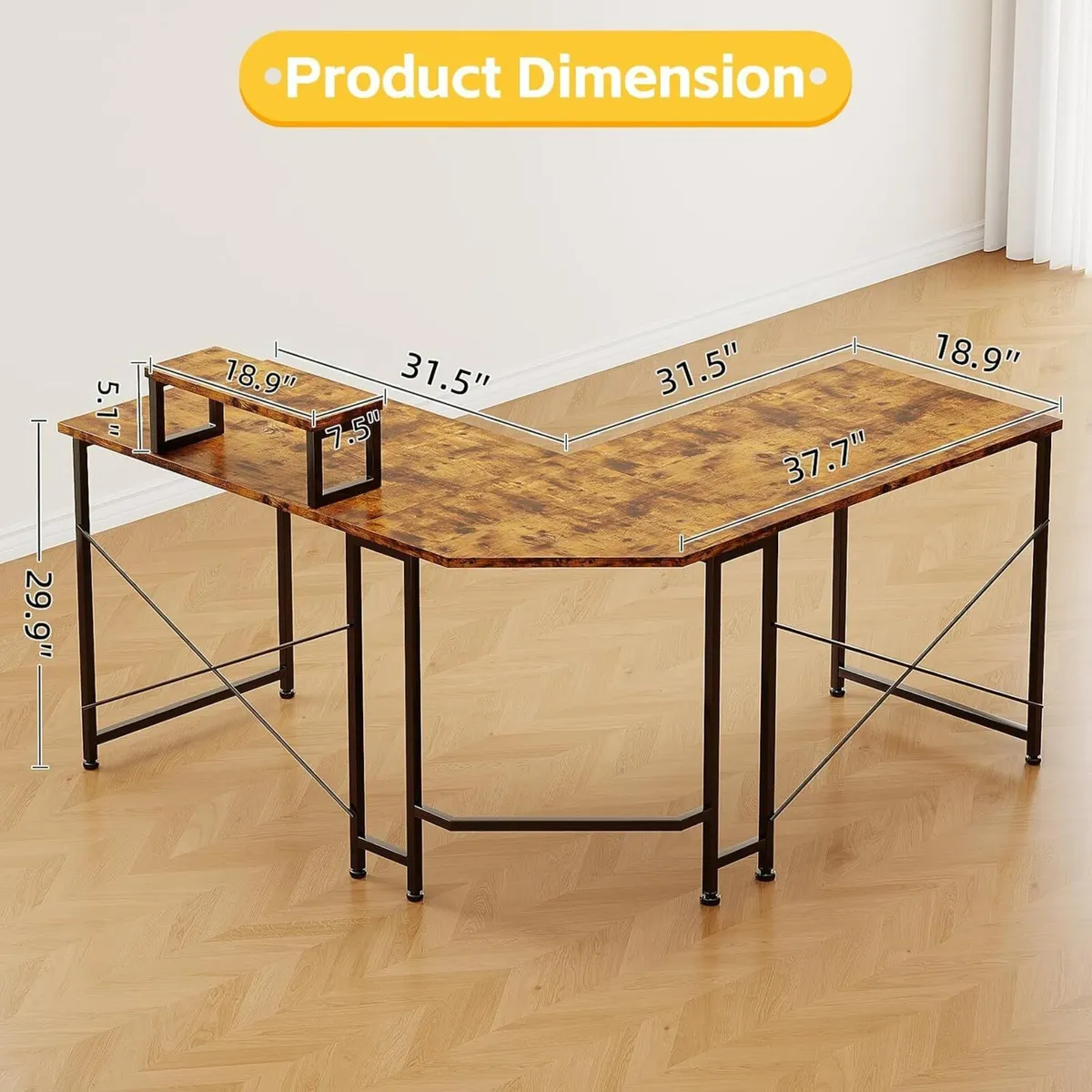 Corner Desk 50" L Shaped Gaming - Image 3