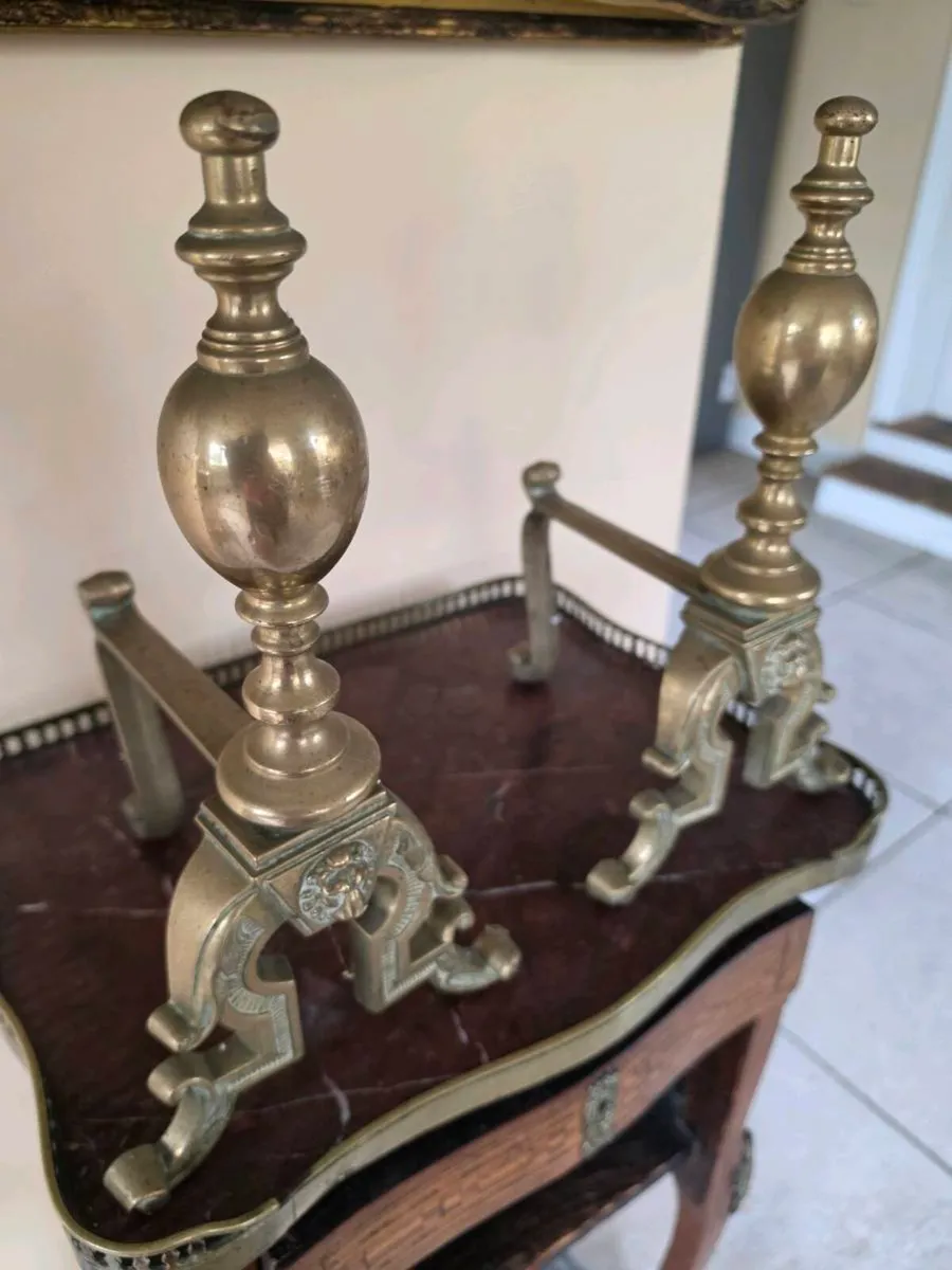 Antique Andirons - Image 1