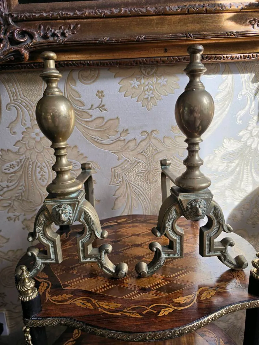Antique Andirons - Image 1