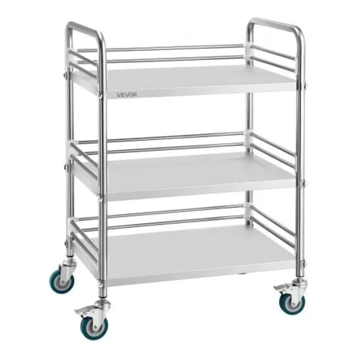 Stainless Steel Cart, 3-Tier Rolling Lab Utility C - Image 1