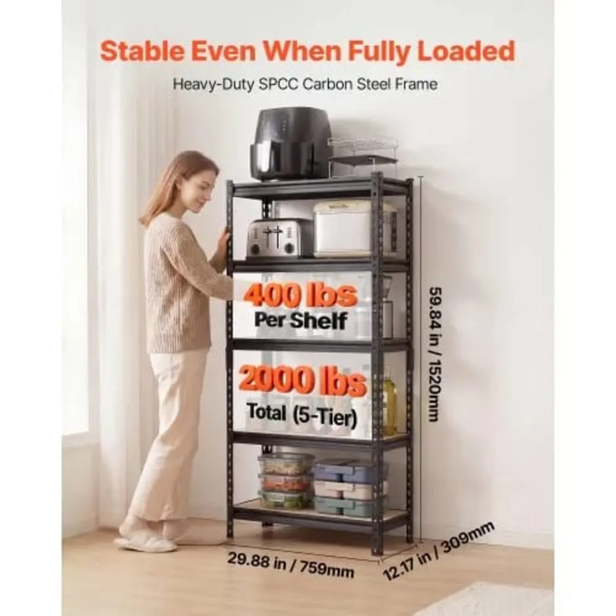 Storage Shelves, 5-Tier Adjustable, 907.2 kg Capac - Image 2