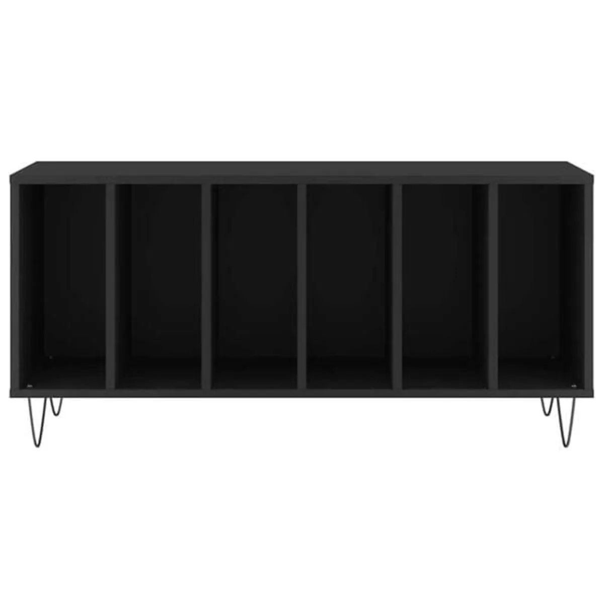 Record Cabinet Black 100x38x48 cm Engineered Wood - Image 1