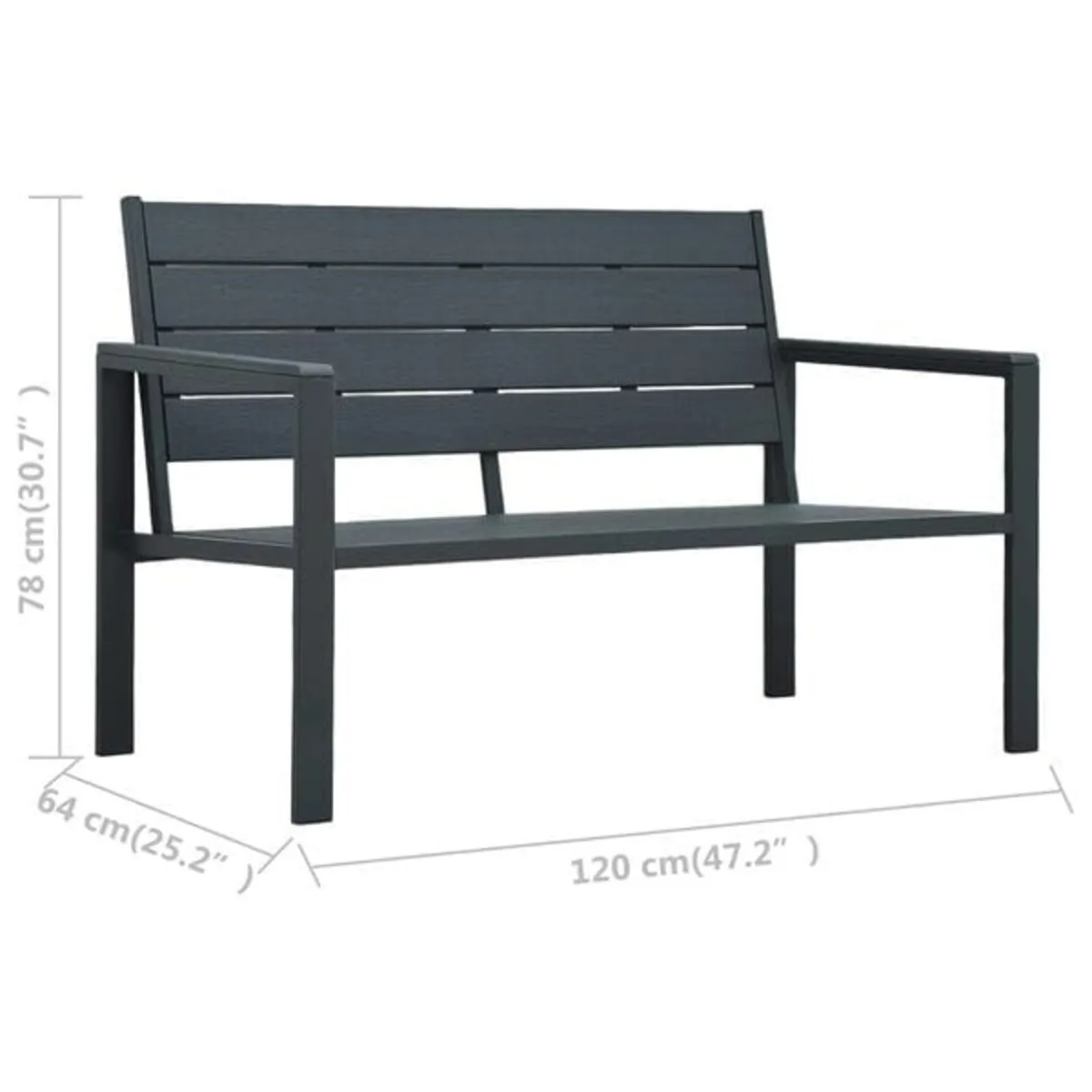 Garden Bench 120 cm HDPE Grey Wood Look

Descripti - Image 3