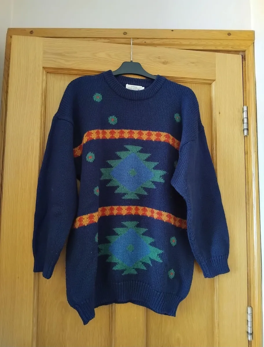 Navy Wool & Acrylic Jumper - Large - Image 1