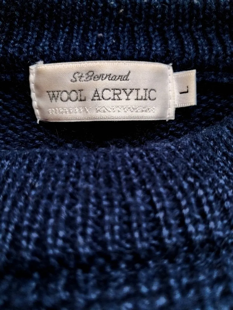 Navy Wool & Acrylic Jumper - Large - Image 2