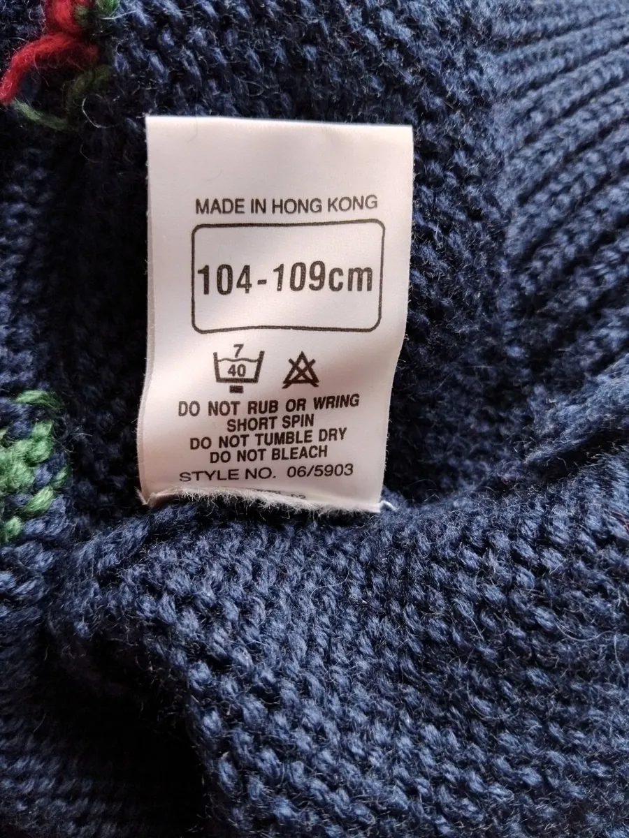 Navy Wool & Acrylic Jumper - Large - Image 3