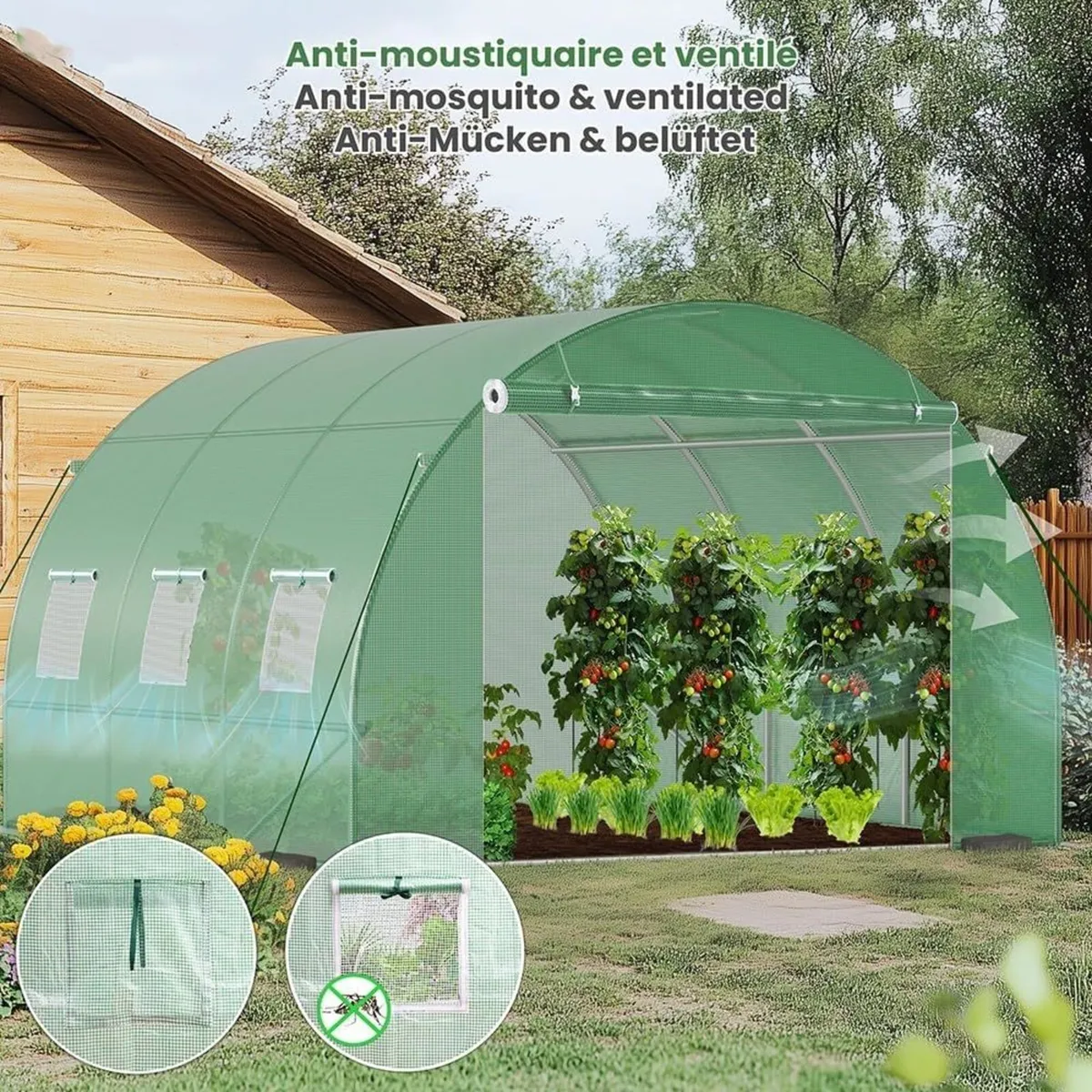 Polytunnel Greenhouse 9m² 3x3x2m Steel Frame - Image 1