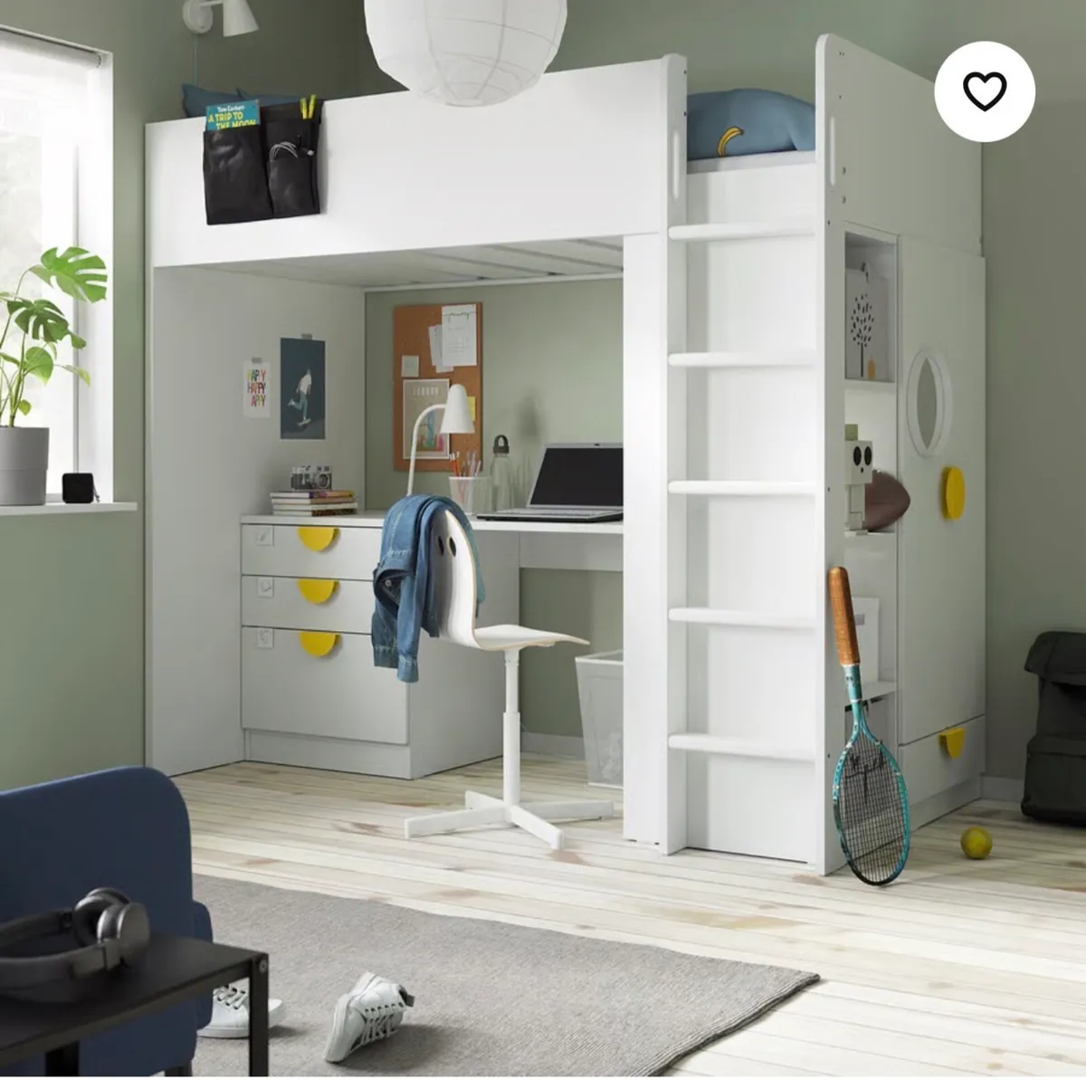 Ikea SMASTAD loft bed, white - Image 1