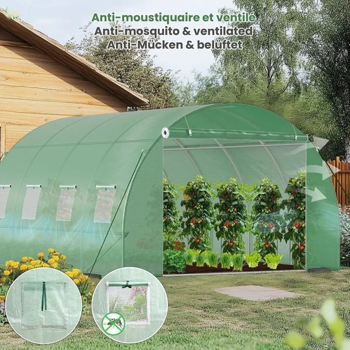 Polytunnel Greenhouse 4x3x2m for Garden Plants - Image 4
