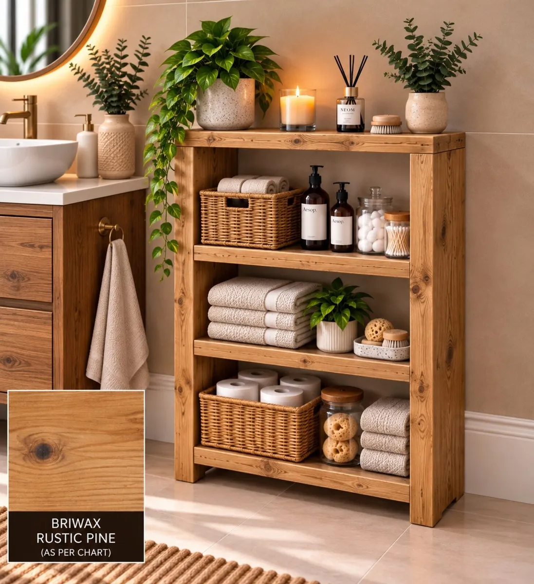 Handmade Rustic Pine Bathroom Unit - Image 1