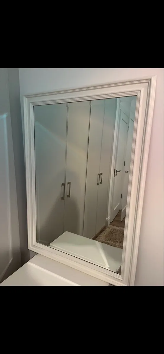 White frame mirror