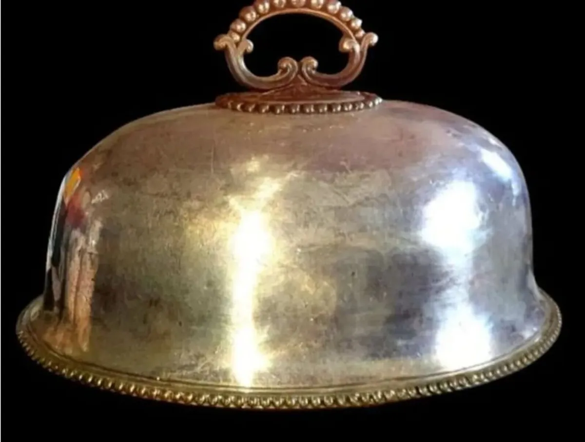 Antique Victorian Silver Plate Meat Dome - Image 1