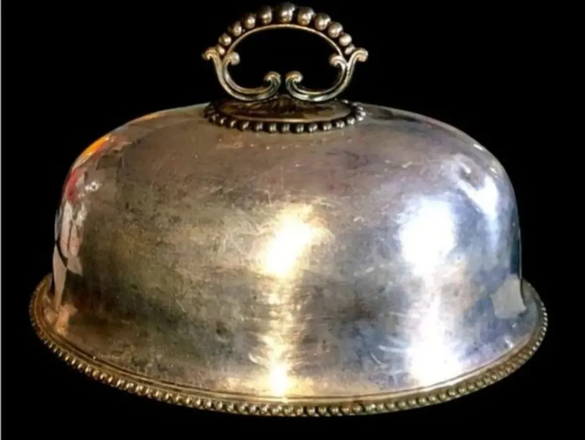 Antique Victorian Silver Plate Meat Dome - Image 3