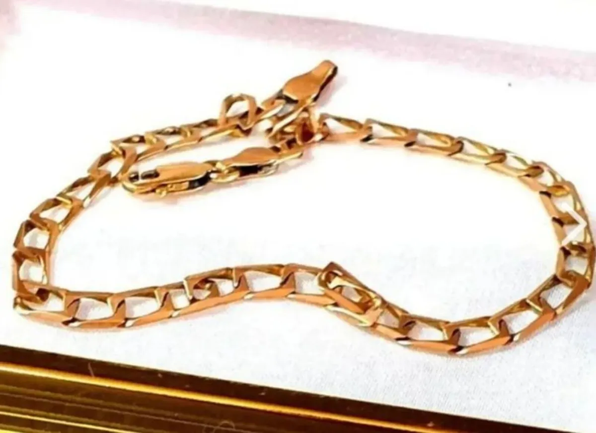 Vintage 9ct Gold Unisex Bracelet - Image 1