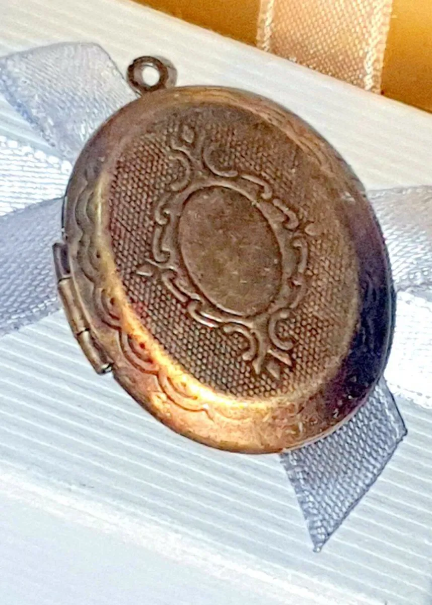 Vintage Victorian Brass Oval Locket - Image 1