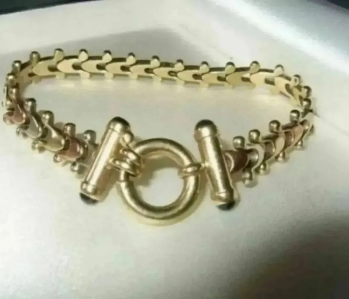 Vintage Hallmarked 9ct Gold - 3 Col' Gold Bracelet - Image 2