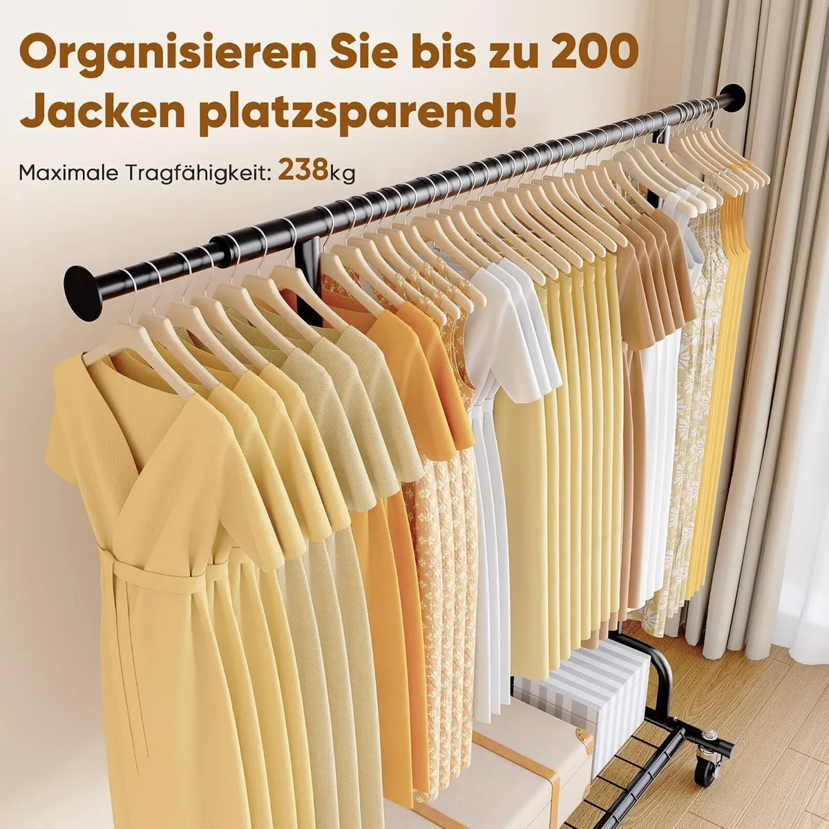 Heavy Duty Clothes Rail 238KG Capacity Extendable - Image 2
