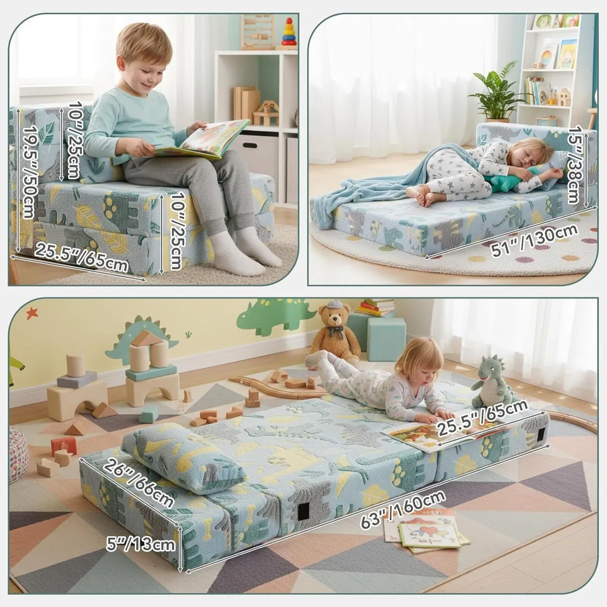 Kids Sofa Bed Toddler Floor Mattress Glow - Image 2