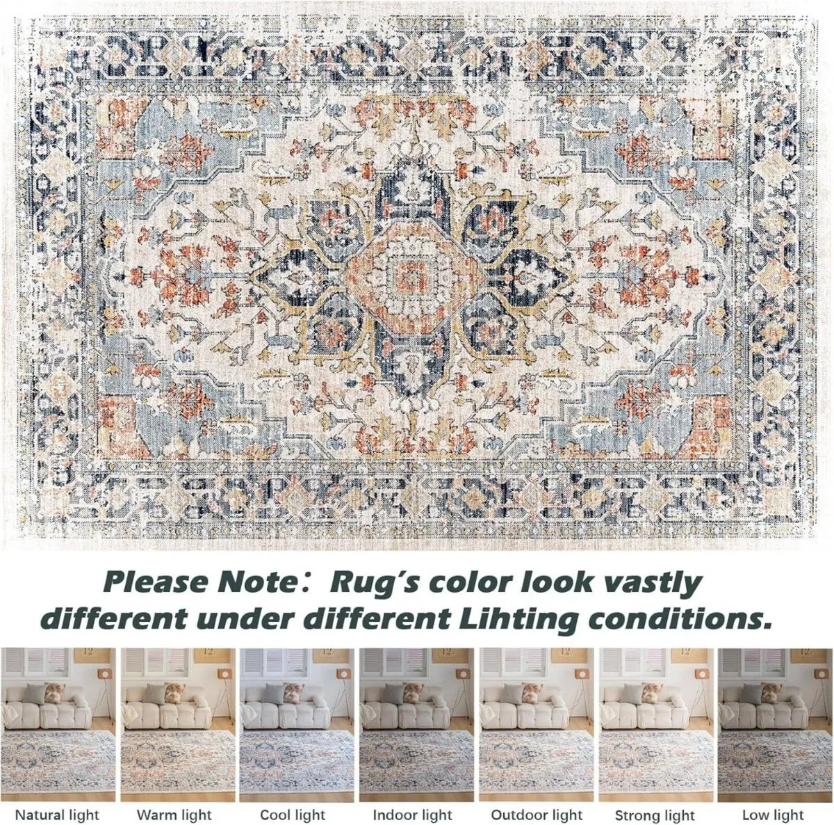 Large Living Room Rug 240x340CM Soft Short Pile - Image 2