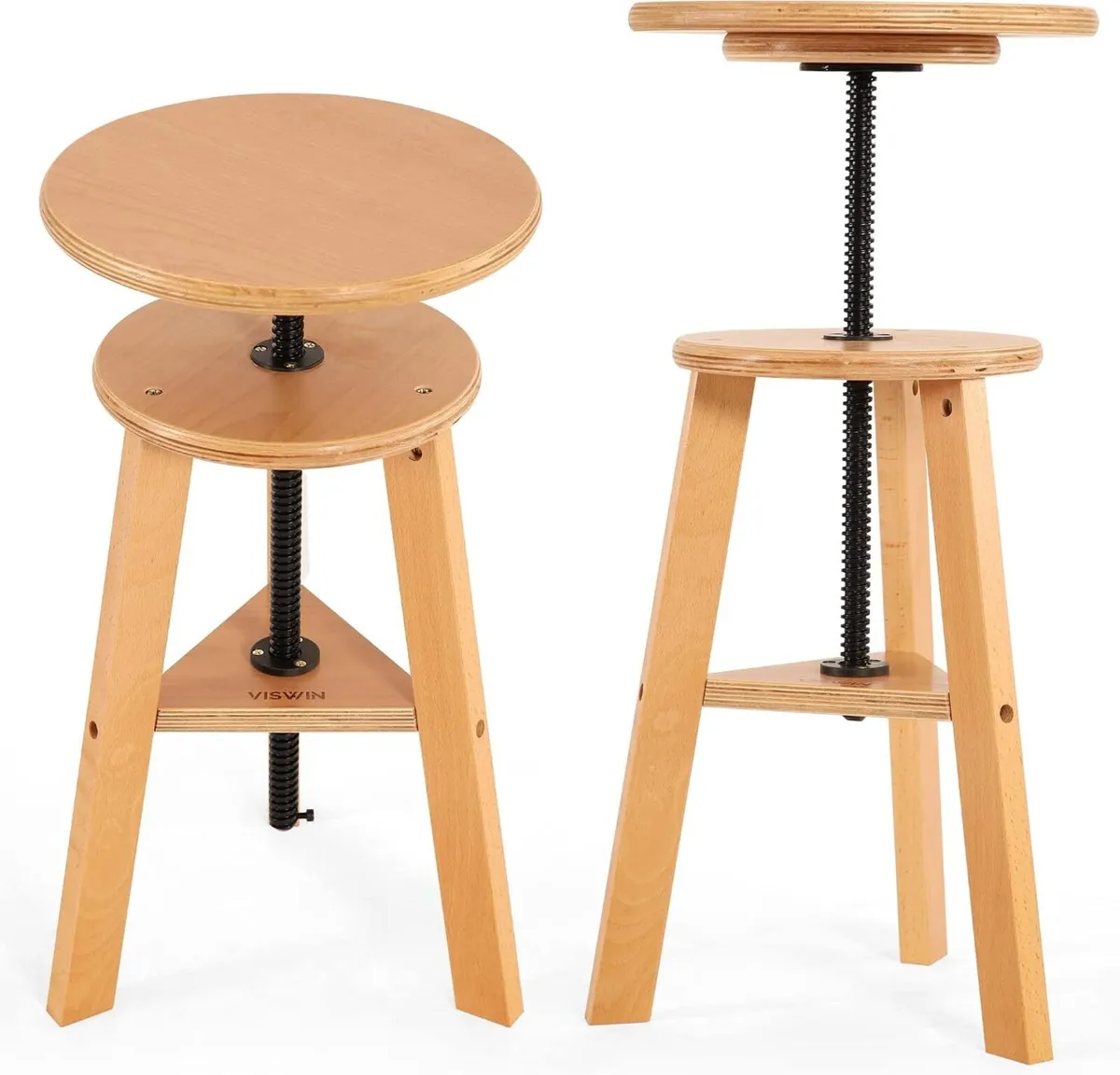 Wooden Drafting Stool 19-26" Adjustable Height - Image 1