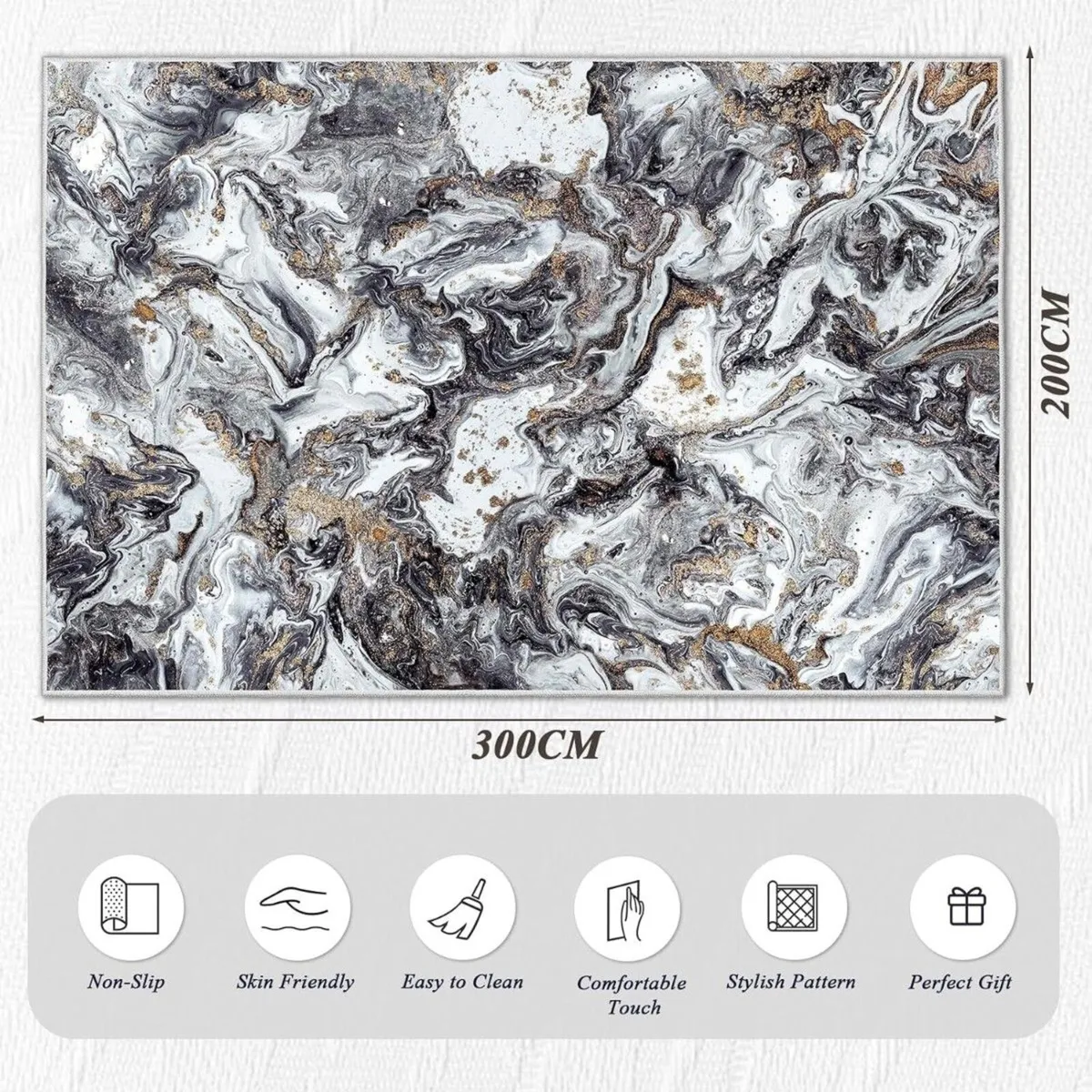 Washable Abstract Area Rug - Image 2