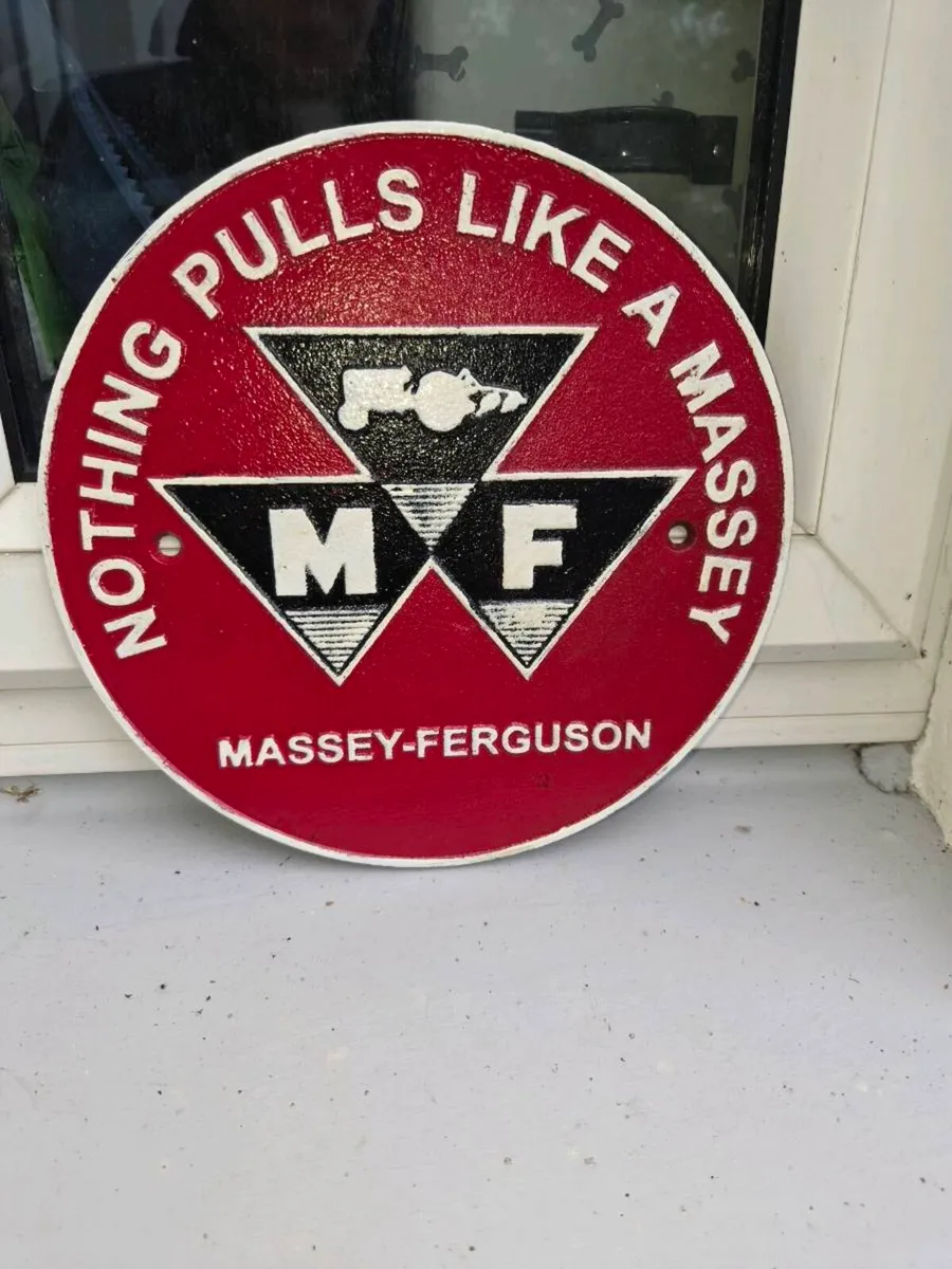 Nothing pulles like massey cast iron sign - Image 1