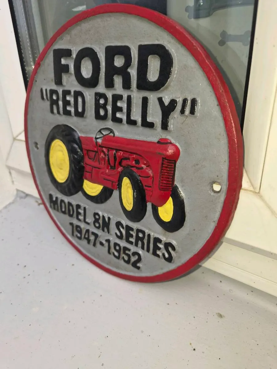 Ford  red  belly  cast iron sign - Image 2