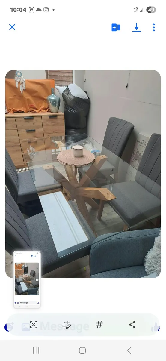 Glass table like new no chairs - Image 2