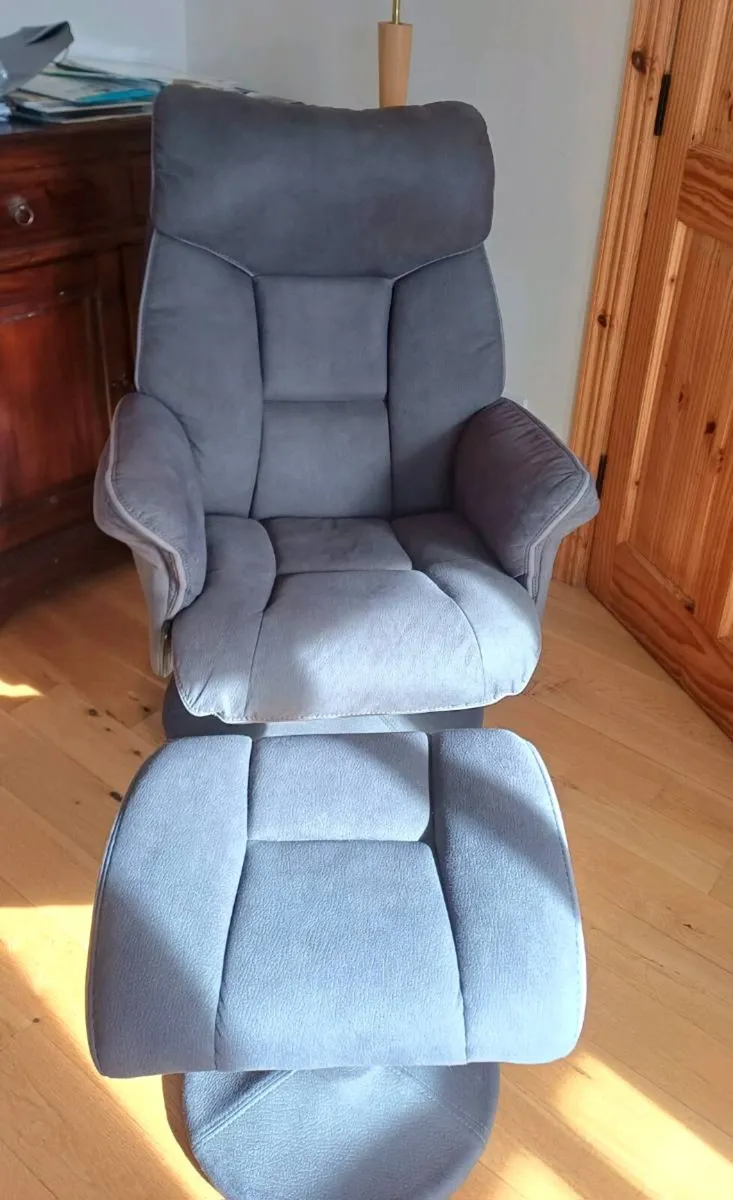 Swivel Armchair & Foot Rest