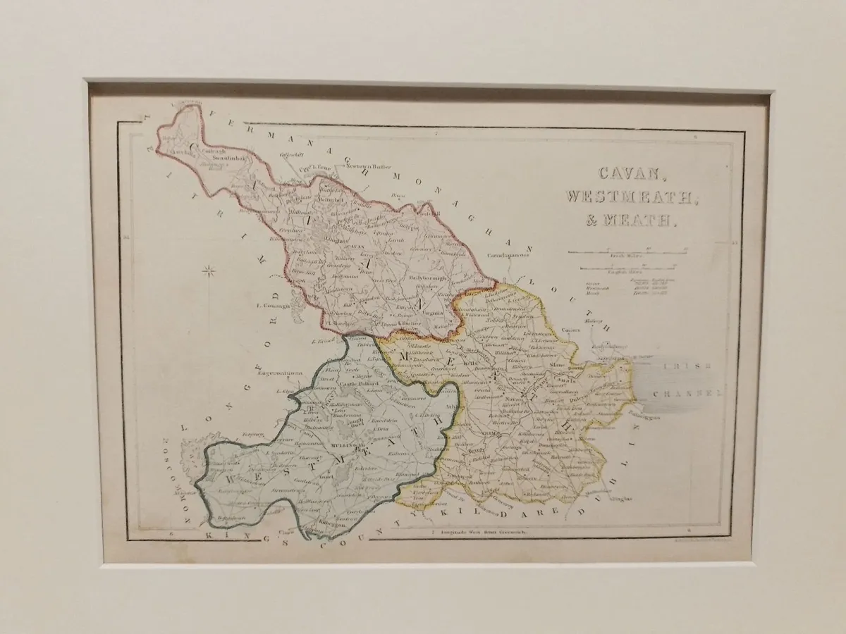 Cavan Westmeath Meath Antique Colour Map 1850 - Image 2
