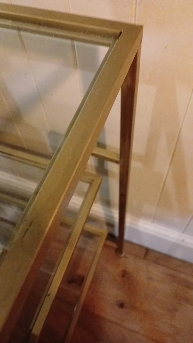 Beautiful brass and glass console table - Image 4