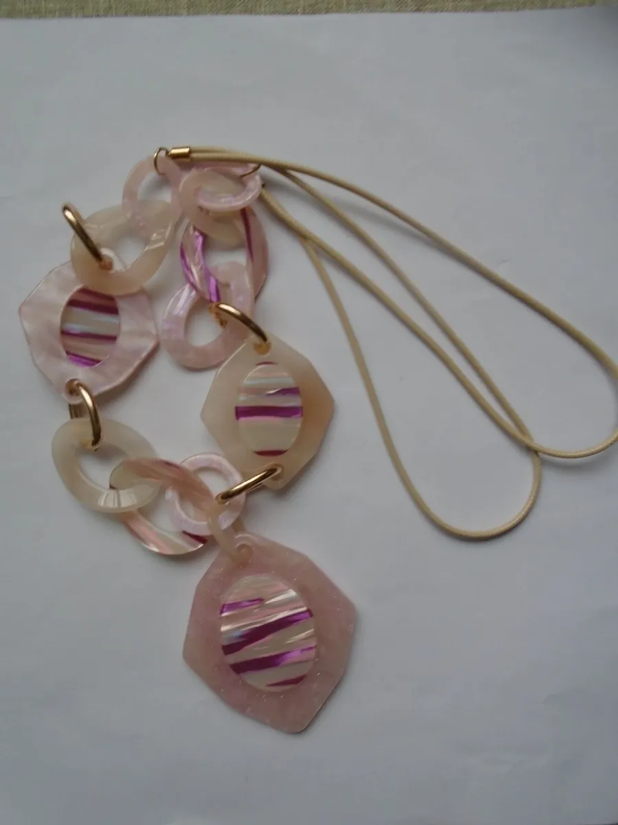 Long necklace, Jewellery, Pink necklace. - Image 1