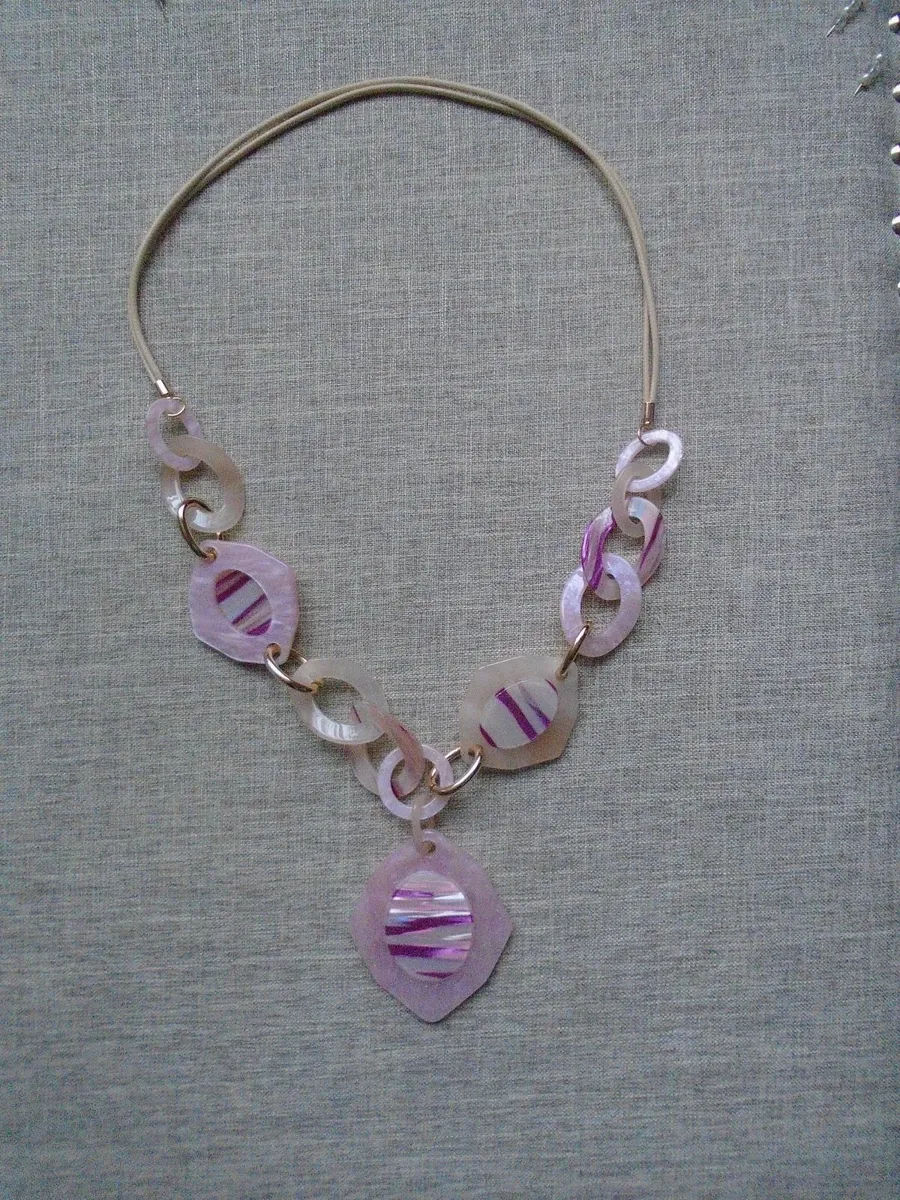 Long necklace, Jewellery, Pink necklace. - Image 3