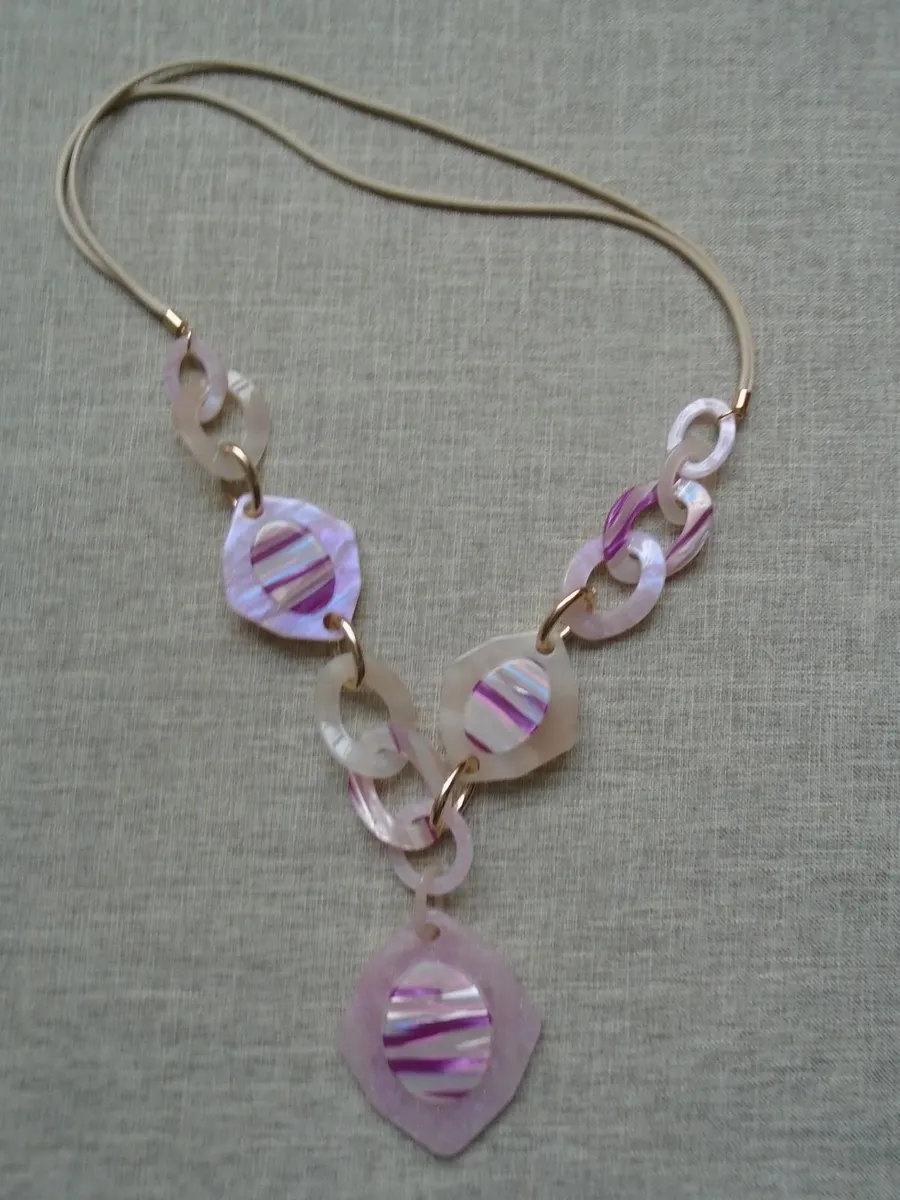Long necklace, Jewellery, Pink necklace. - Image 4