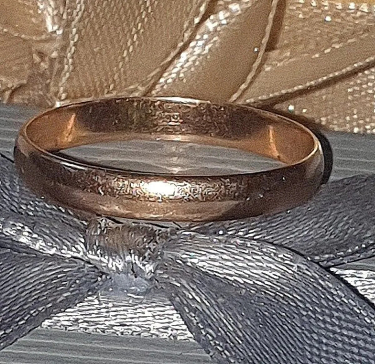 Vintage Soviet 14K Yellow Gold Wedding Band - Image 1