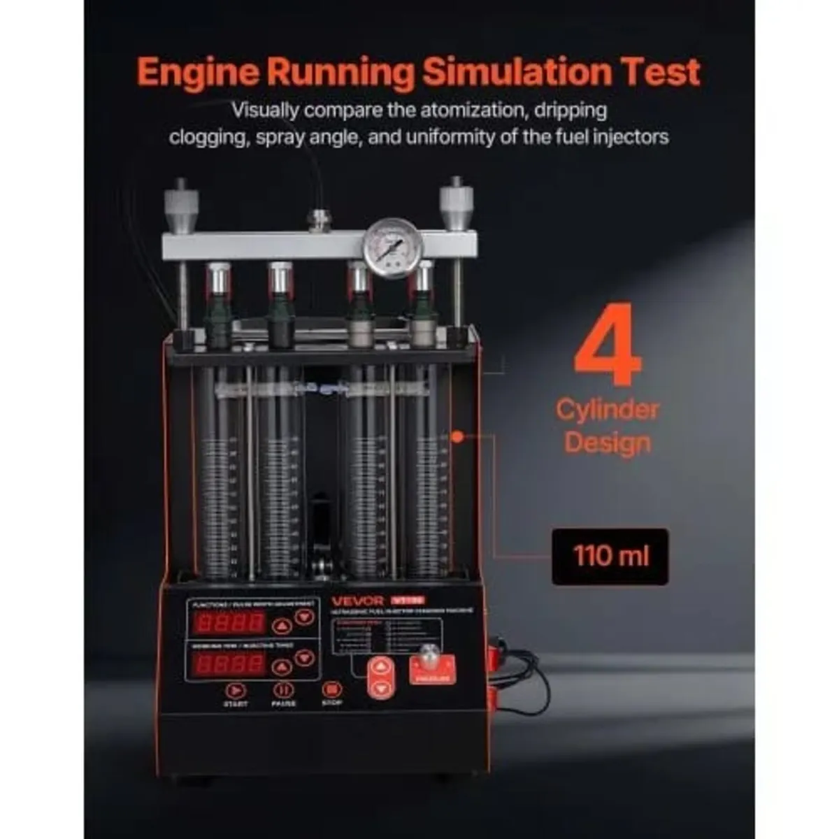 Fuel Injector Cleaner Tester, 9 Test Modes, 4-Cyli - Image 4