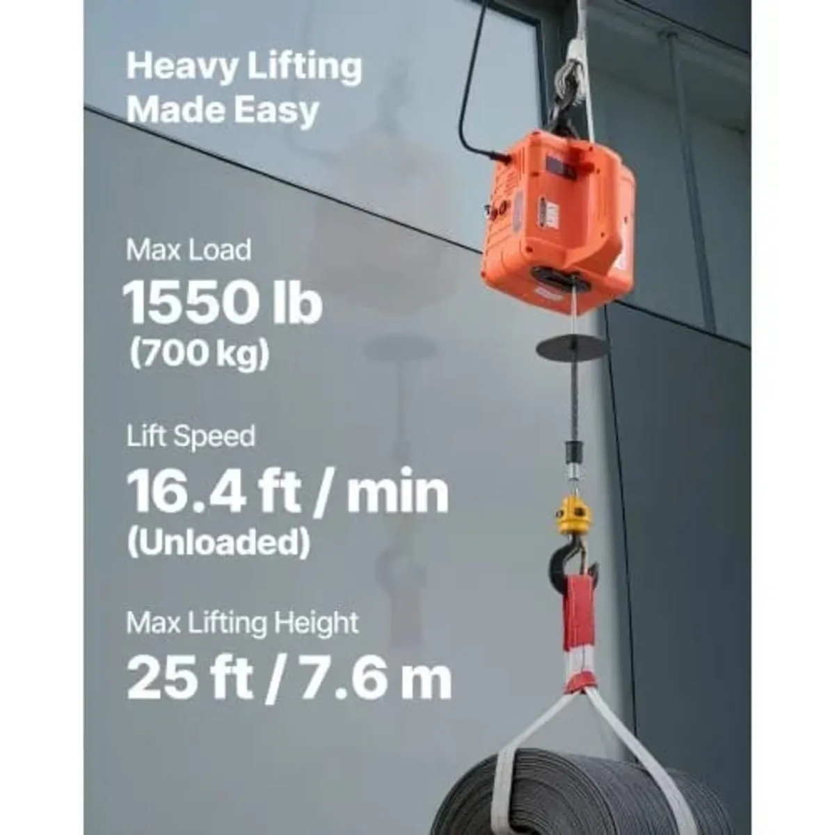 3-in-1 Electric Hoist Winch, 700 kg Capacity, 1500 - Image 4