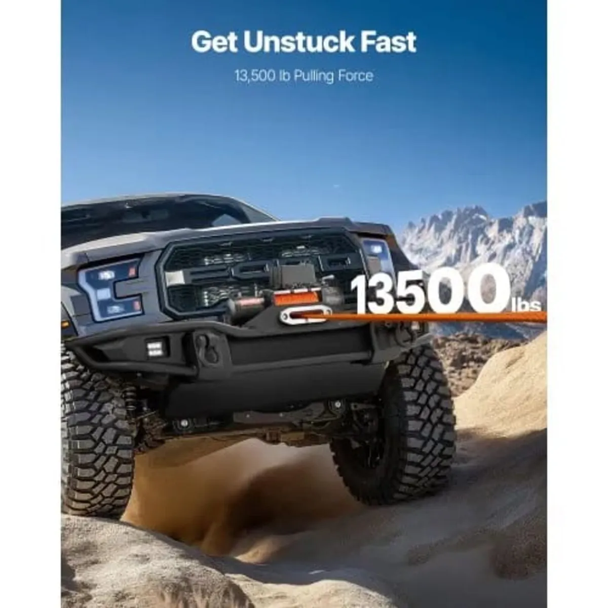 Electric Winch, 13,500 lbs Load Capacity, 12V DC T - Image 3