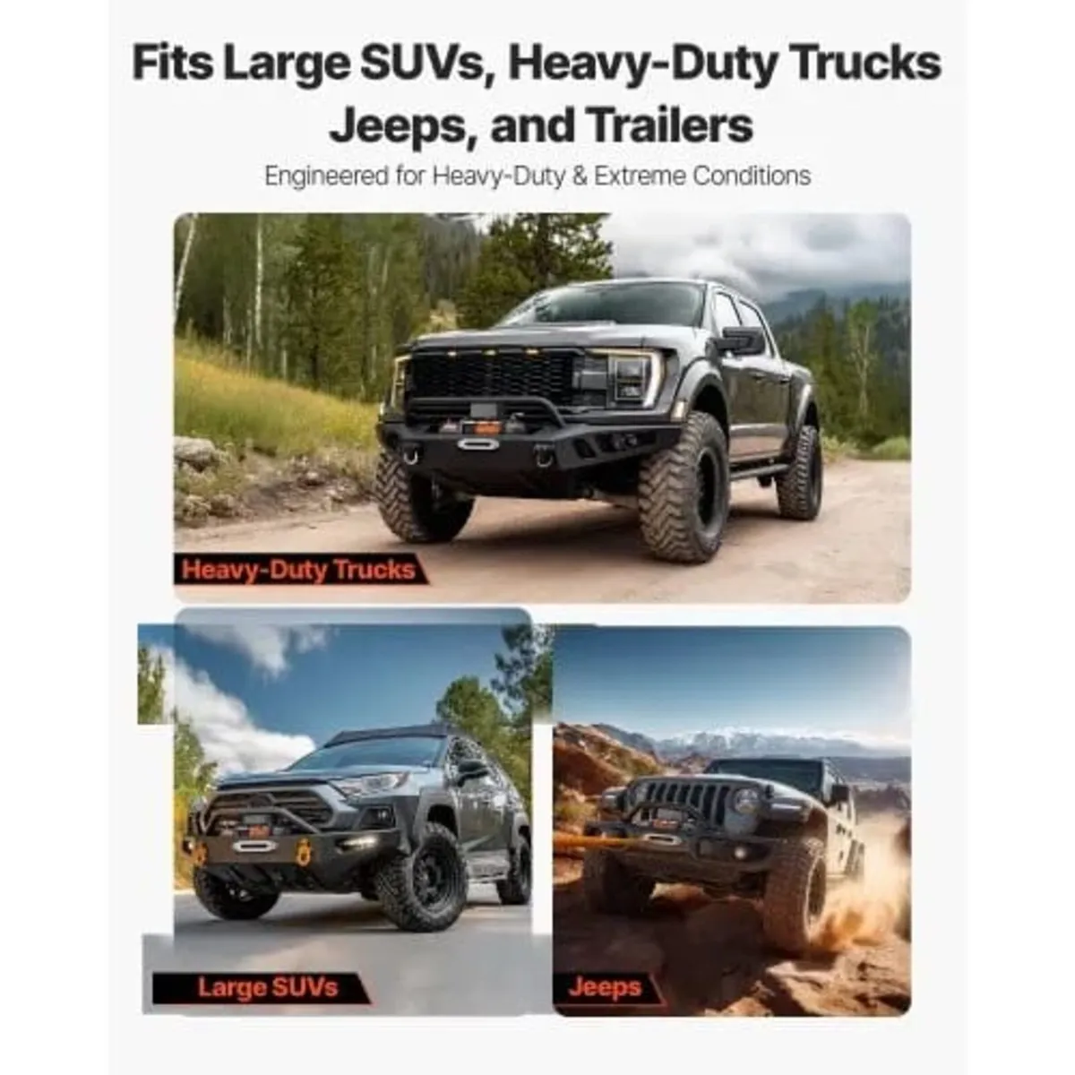 Electric Winch, 13,500 lbs Load Capacity, 12V DC T - Image 4