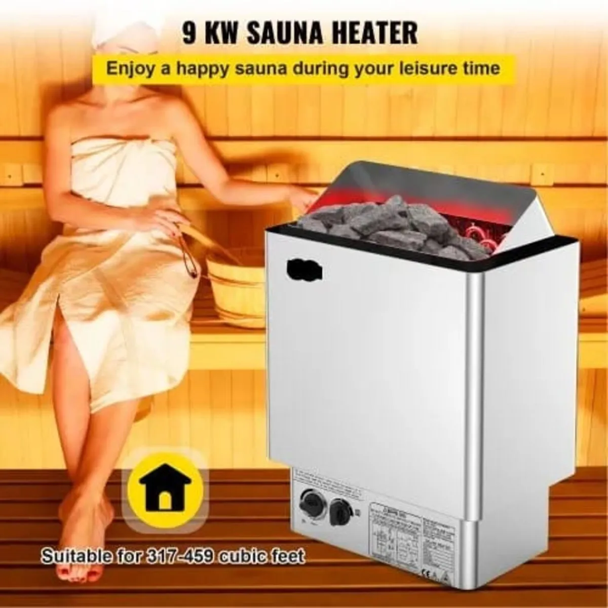 9KW Sauna Heater Stove 380V-415V Wet&Dry Electric - Image 3