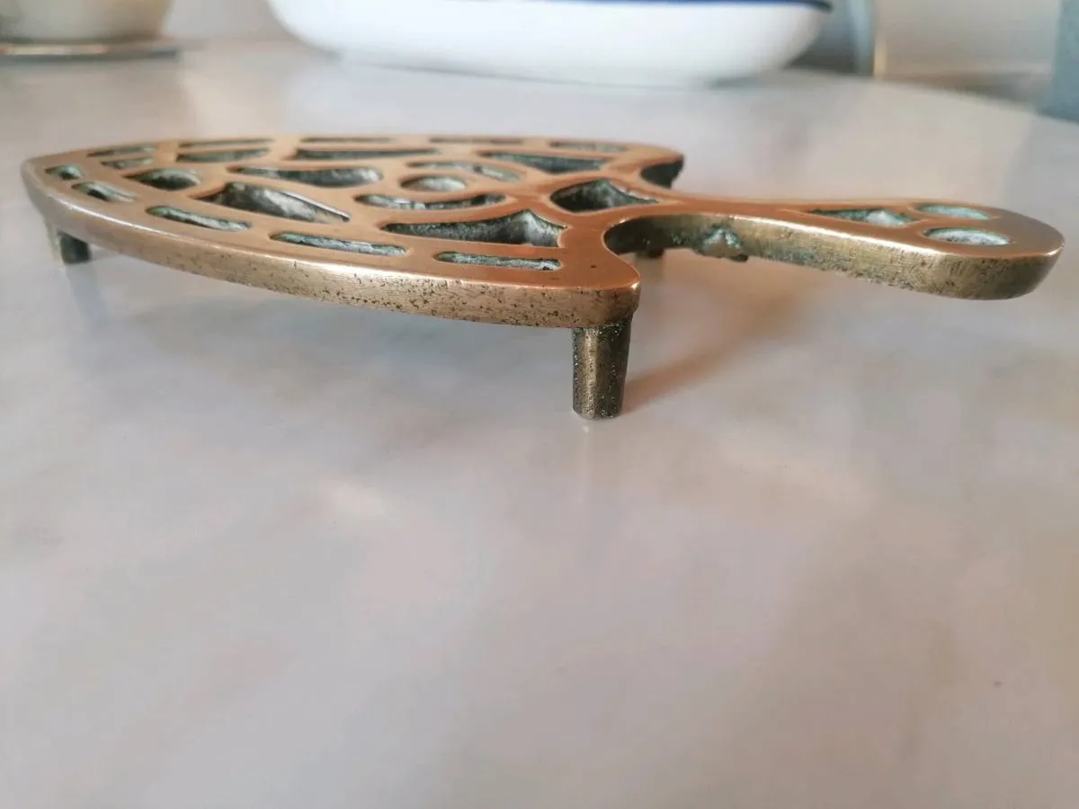 Vintage Brass Iron-Shaped Trivet - Image 2