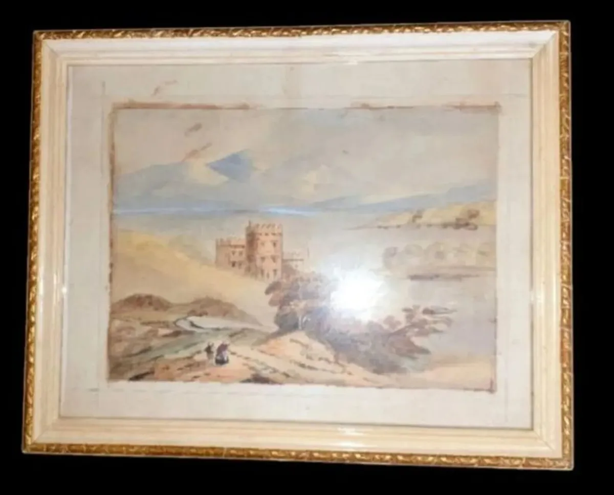 Beautiful 19th-Century Antique Framed Watercolor - Image 4