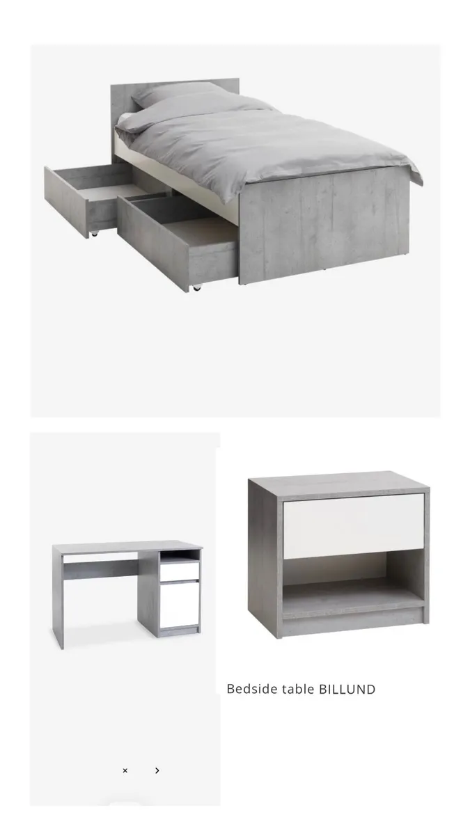 Desk, bed frame, bedside table Jysk - Image 1