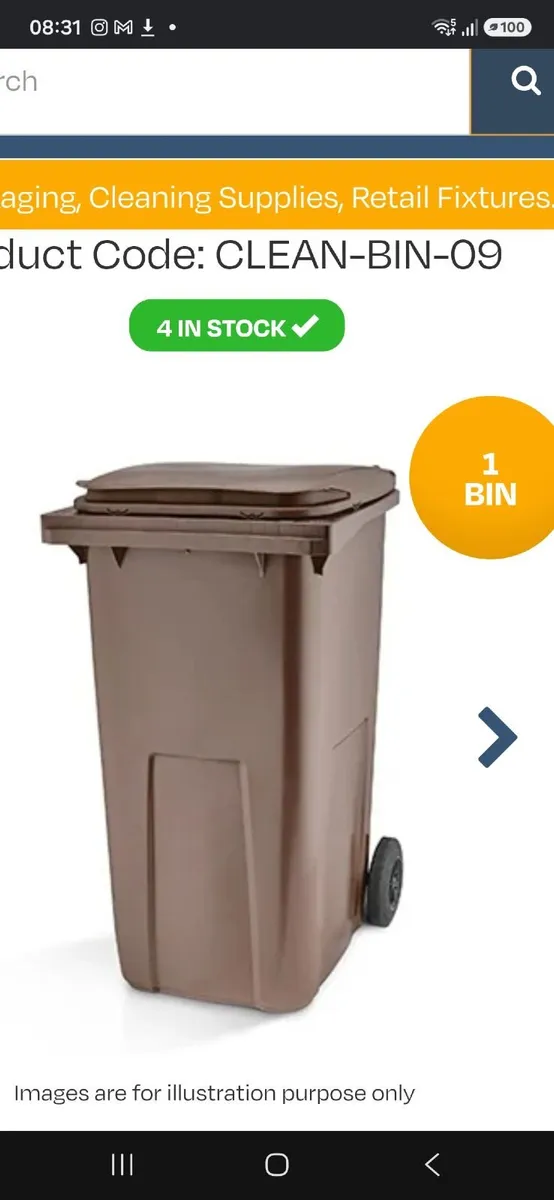 Wheely bin brown