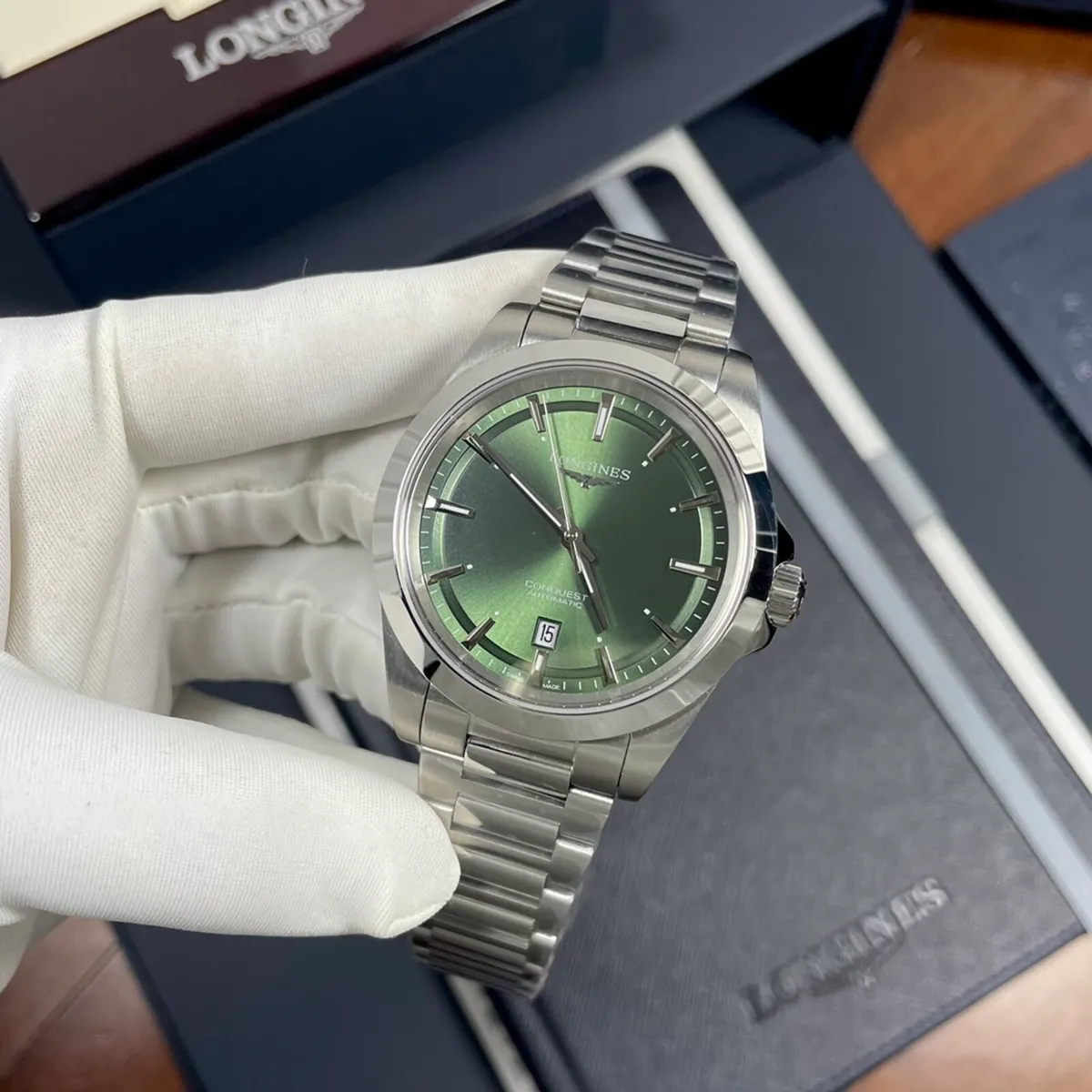 Longines Conquest 38mm Green Dial Stainless Steel - Image 3