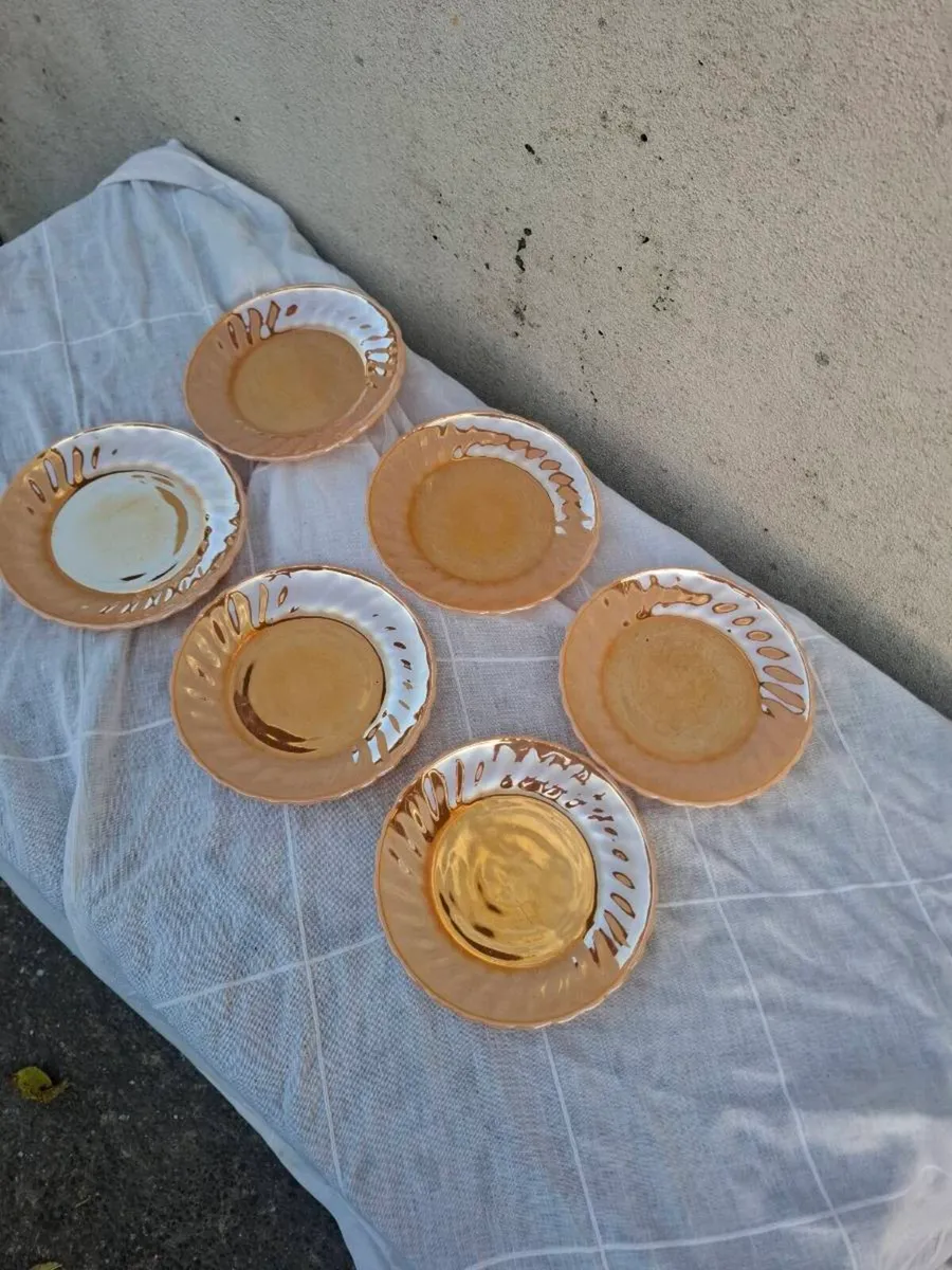 6 fire king sides plates - Image 1