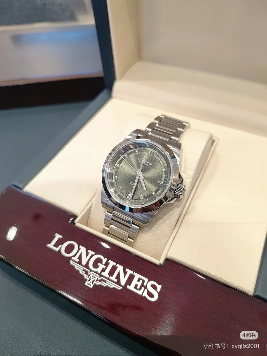 Longines Conquest 34mm Green Dial Diamond-Set Auto - Image 1