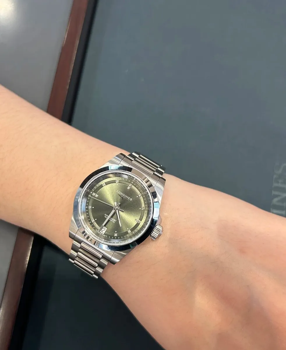 Longines Conquest 34mm Green Dial Diamond-Set Auto - Image 3